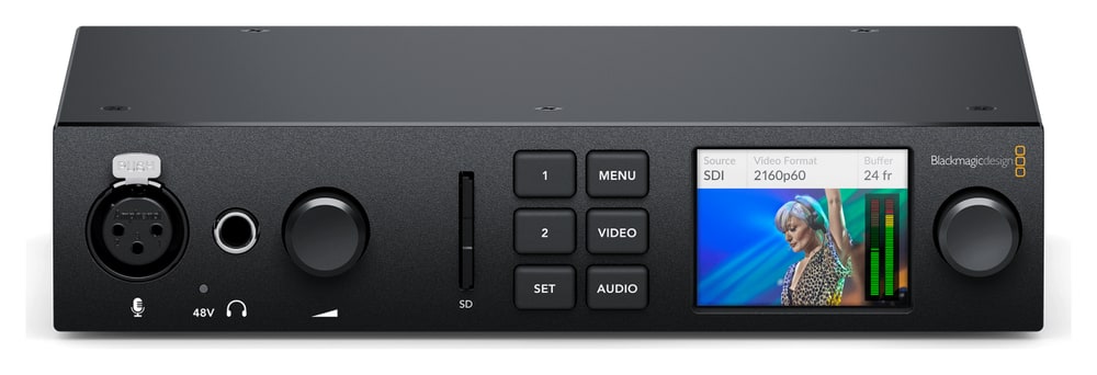 Blackmagic Design UltraStudio 4K Mini – Előlap LCD kijelzővel és vezérlőgombokkal