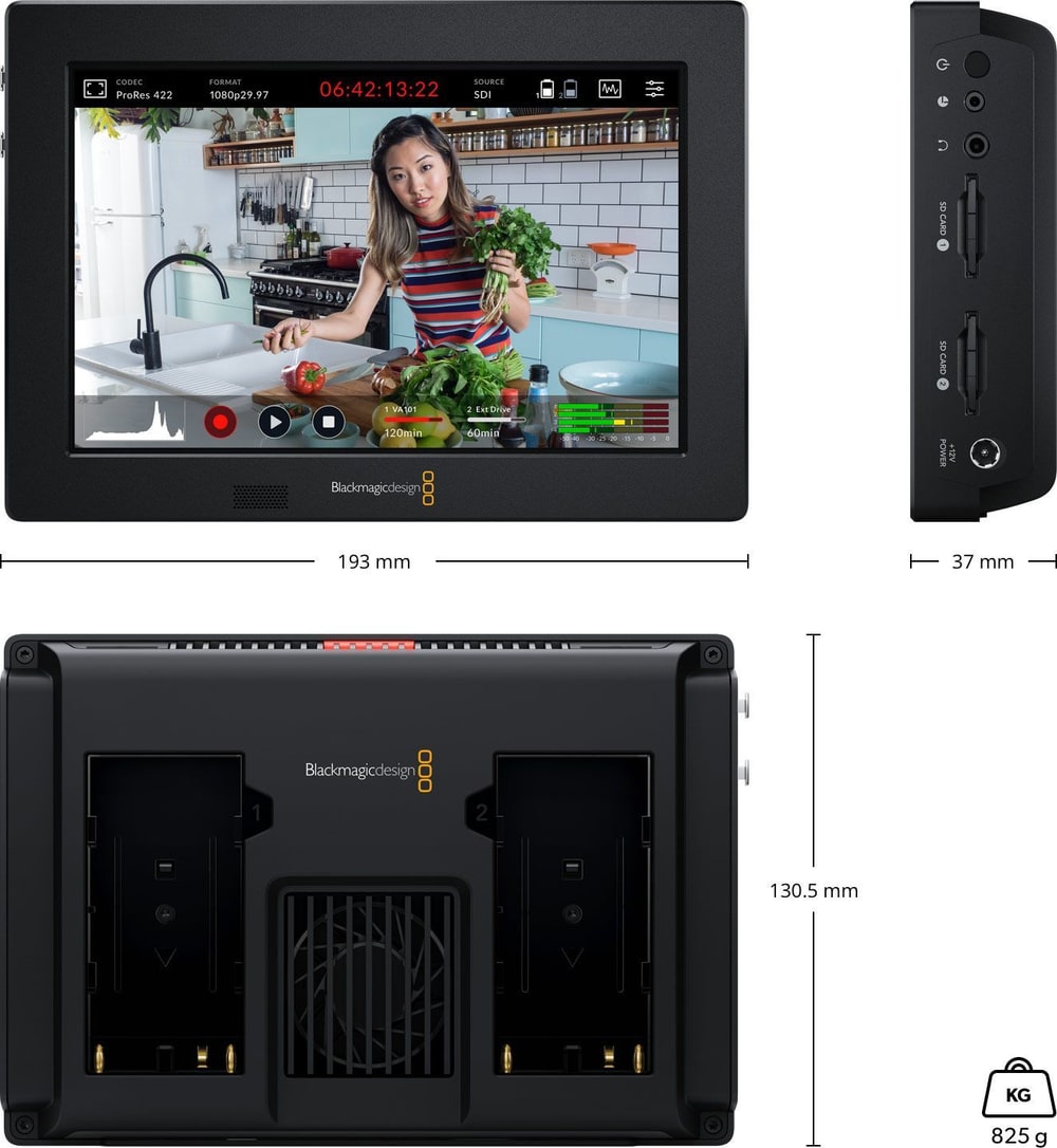 Video Assist 7″ 3G – Méretek és tömeg