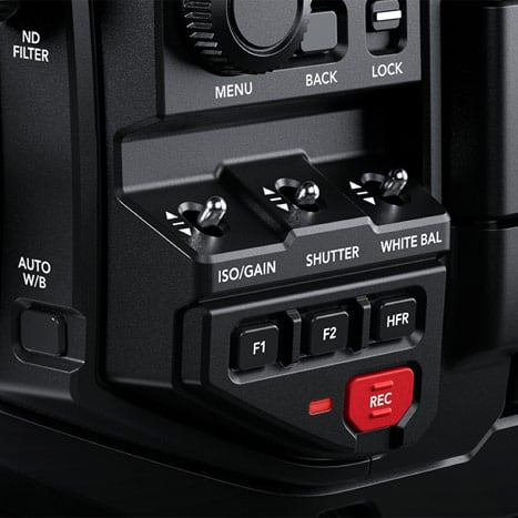 Blackmagic URSA Broadcast G2 – Tapintással kezelhető gombok és állapotkijelző