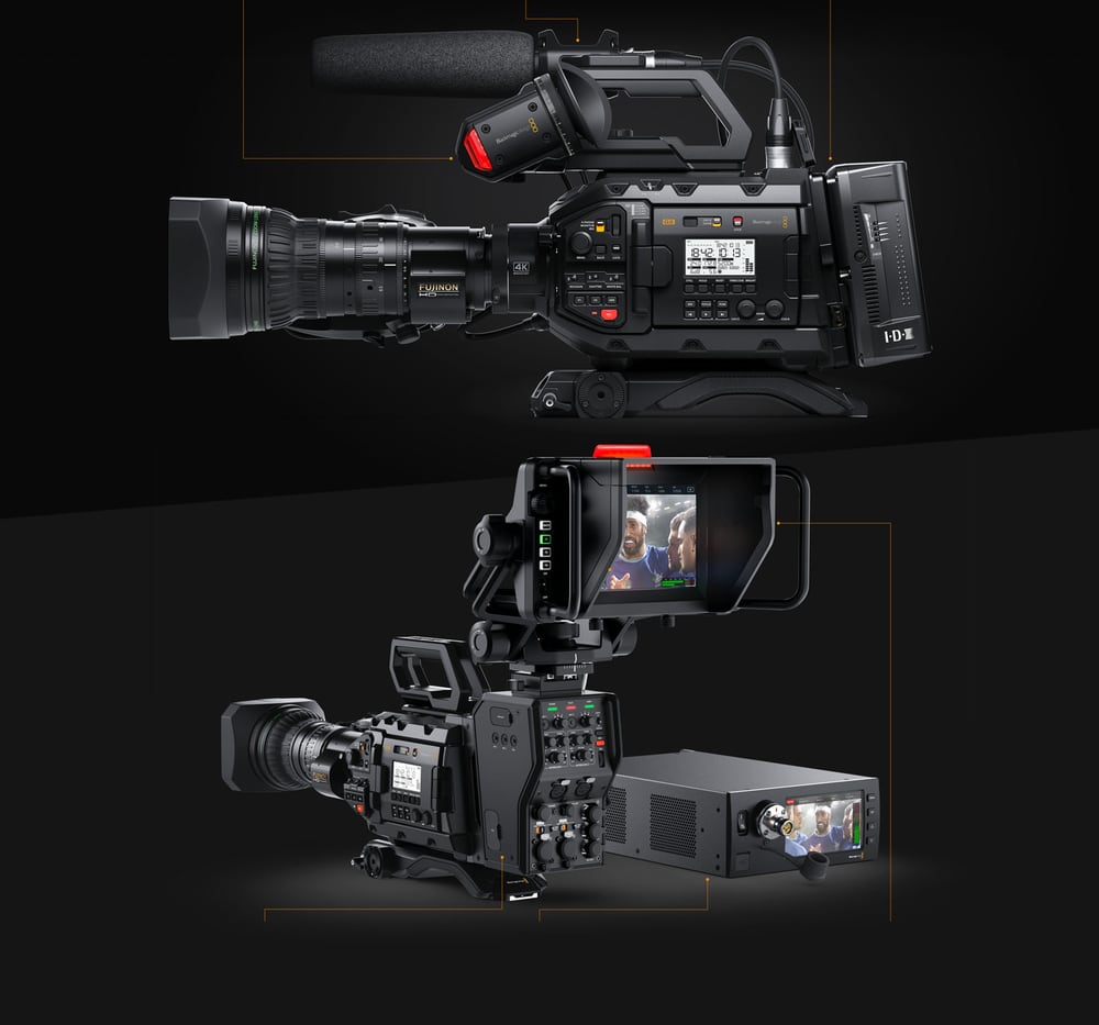 Blackmagic URSA Broadcast G2 – Keresők, SMPTE optikai kapcsolat és rögzítő