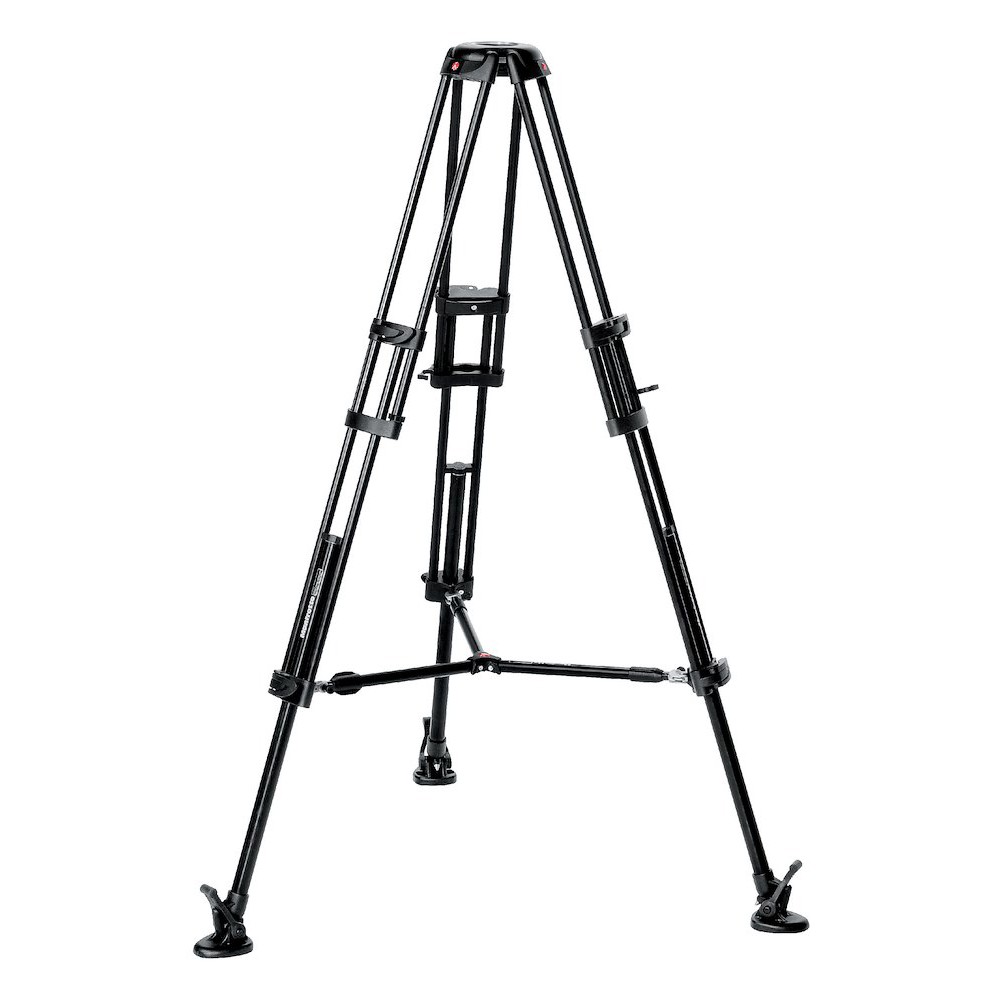 A készlethez tartozó Manfrotto 546B alumínium ikerlábas állvány