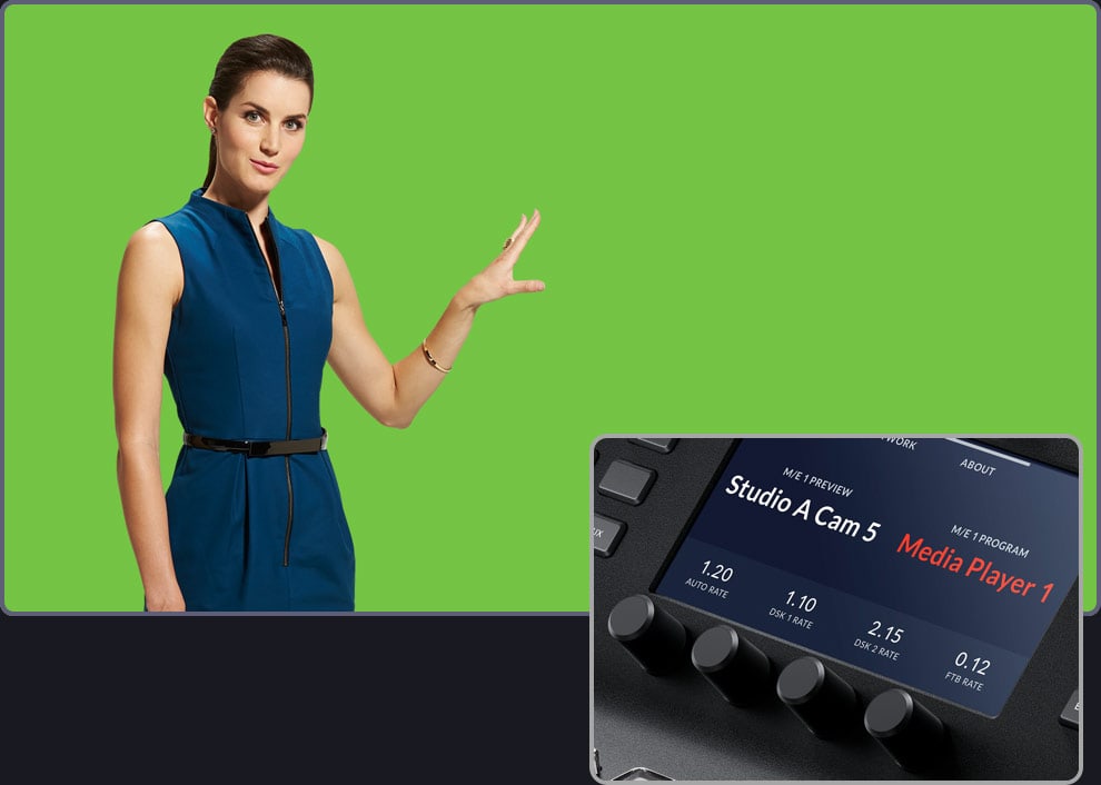 ATEM 2 M/E Advanced Panel 30 – Keyerek és rendszer-LCD-k