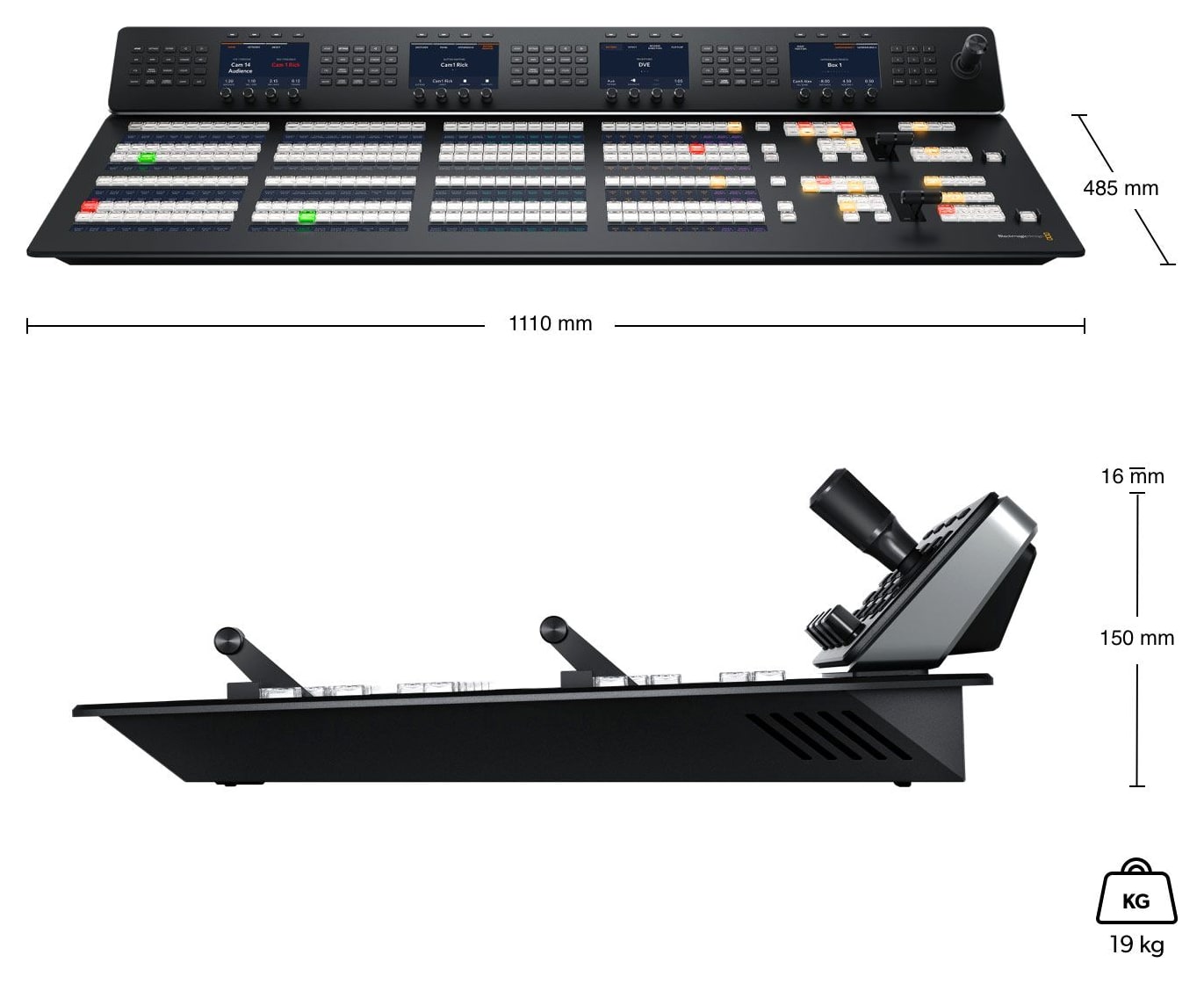 ATEM 2 M/E Advanced Panel 40 – Méretek