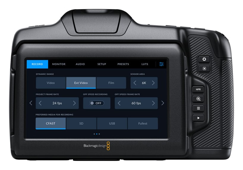 Blackmagic Pocket Cinema Camera 6K G2 – Dönthető 5″-os érintőkijelző