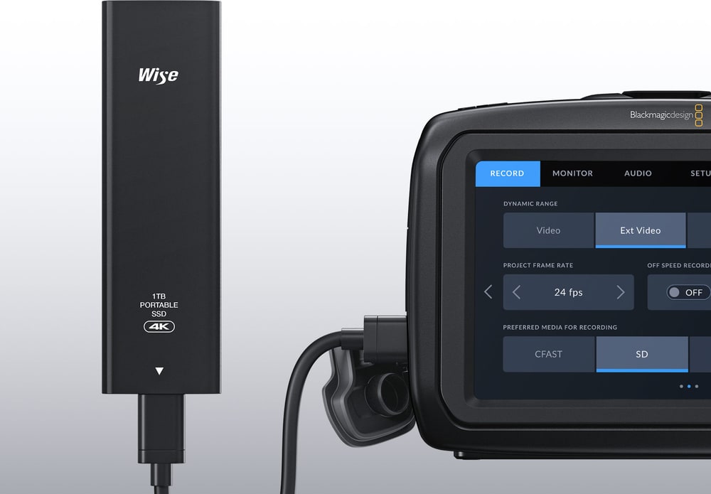 Blackmagic Pocket Cinema Camera 6K G2 – CFast és SD kártyák, külső meghajtó USB-C-n