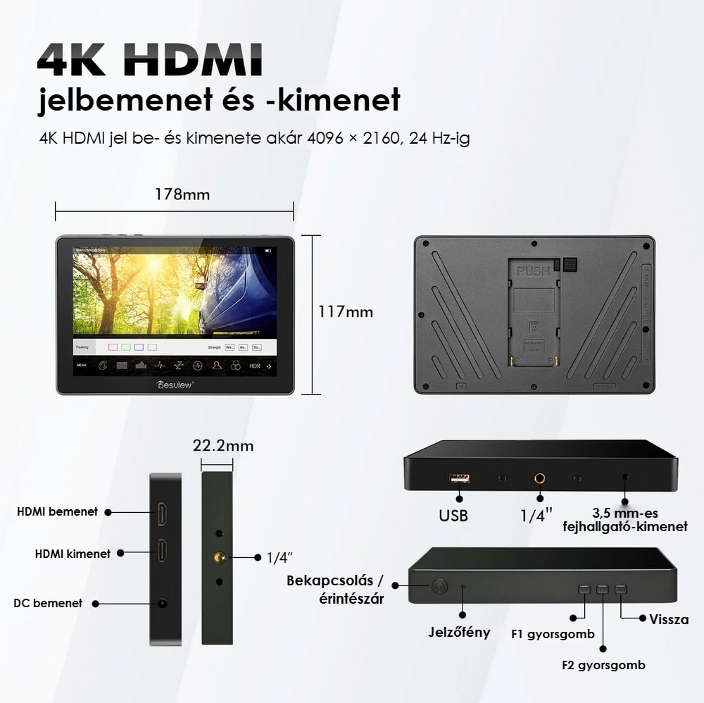 4K HDMI bemenet és kimenet