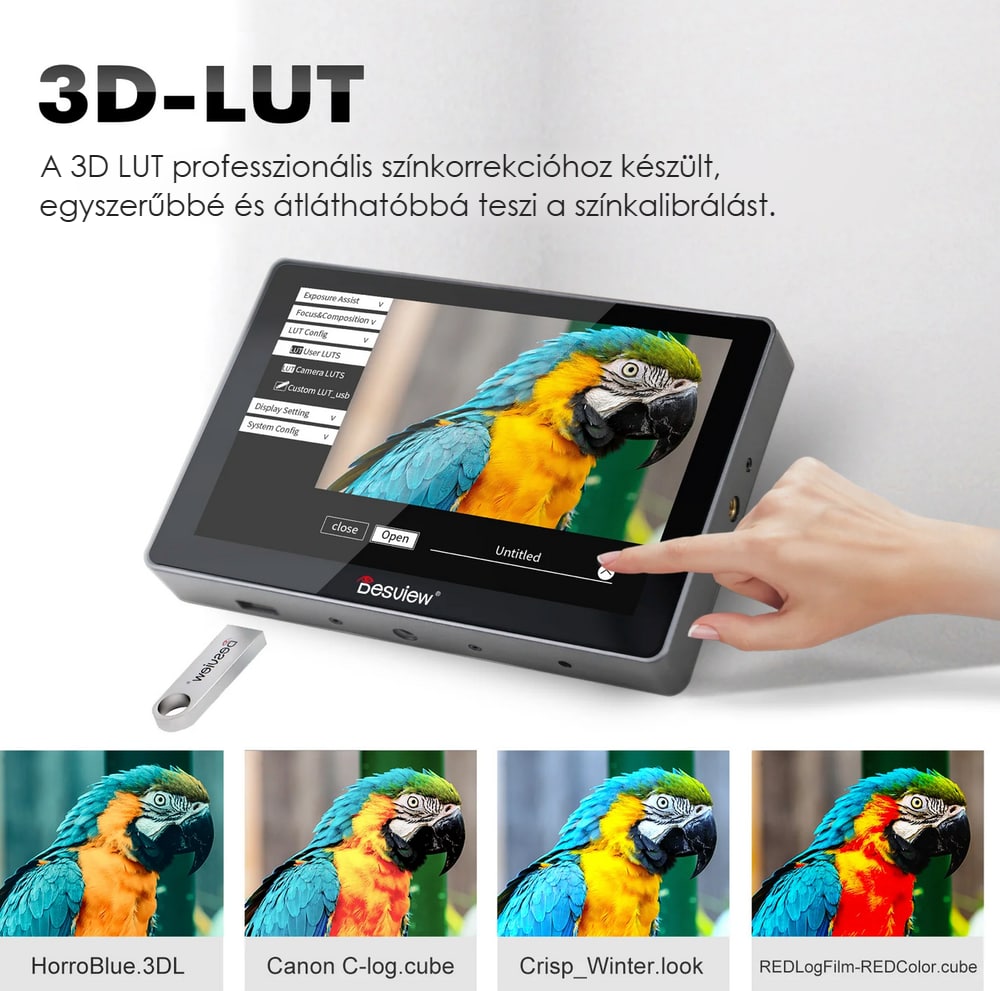 Egyéni 3D LUT-ok USB pendrive-ról