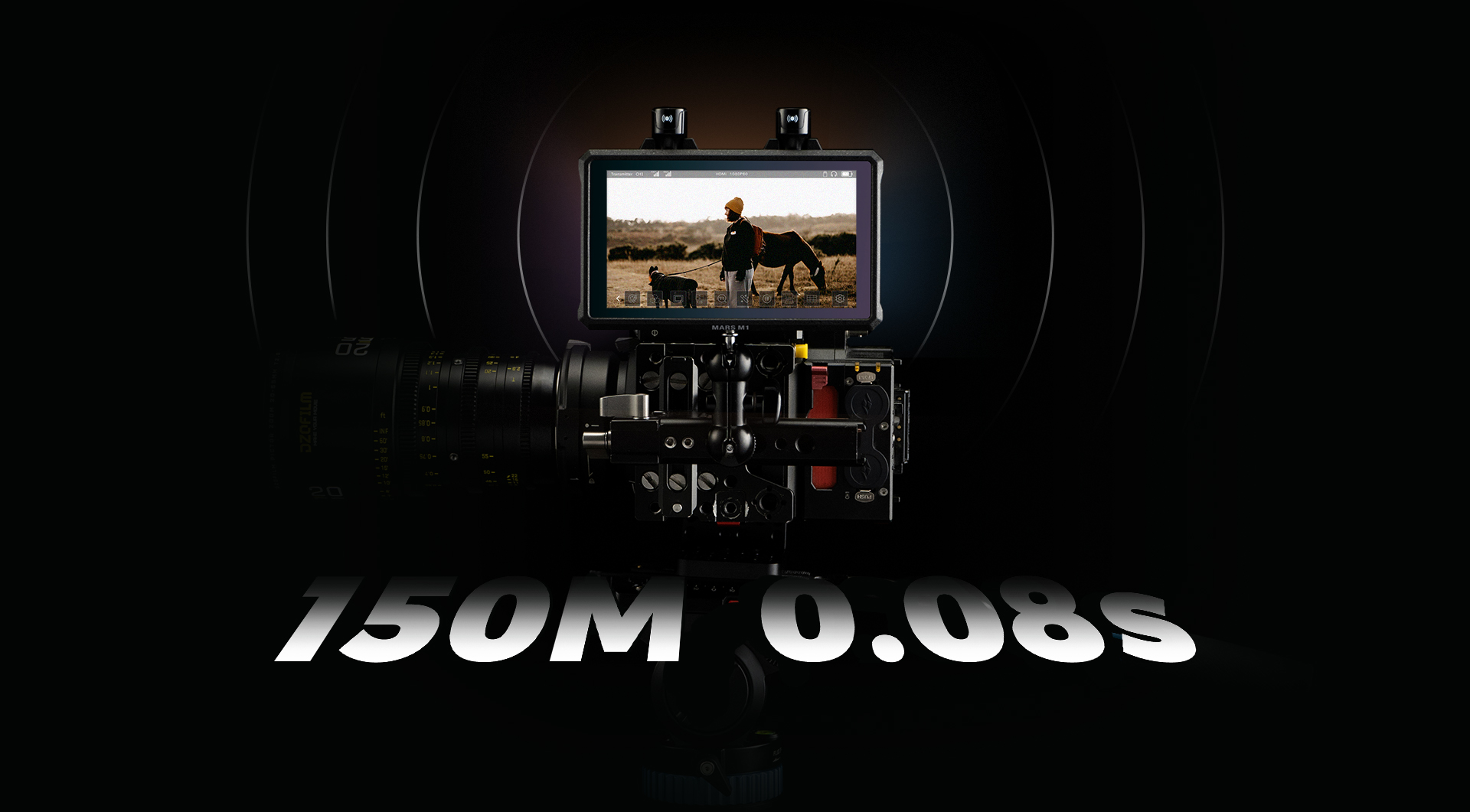 Dosah 150 m a latence 0,08 s monitoru Mars M1