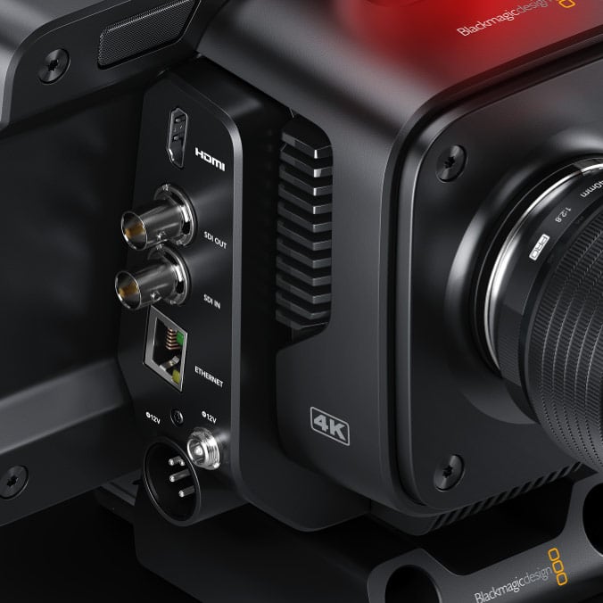 Blackmagic Design Studio Camera 4K Pro G2 – Csatlakozók az oldalakon