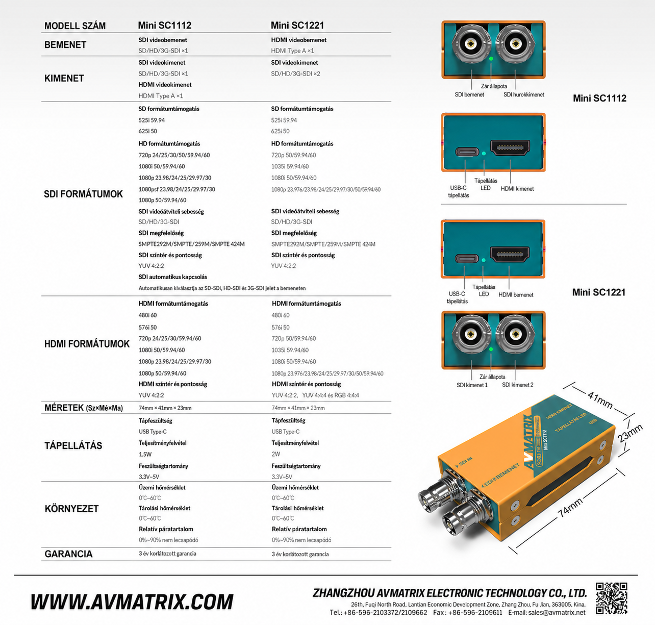 AVMATRIX Mini SC1112 – magyar infografika 5