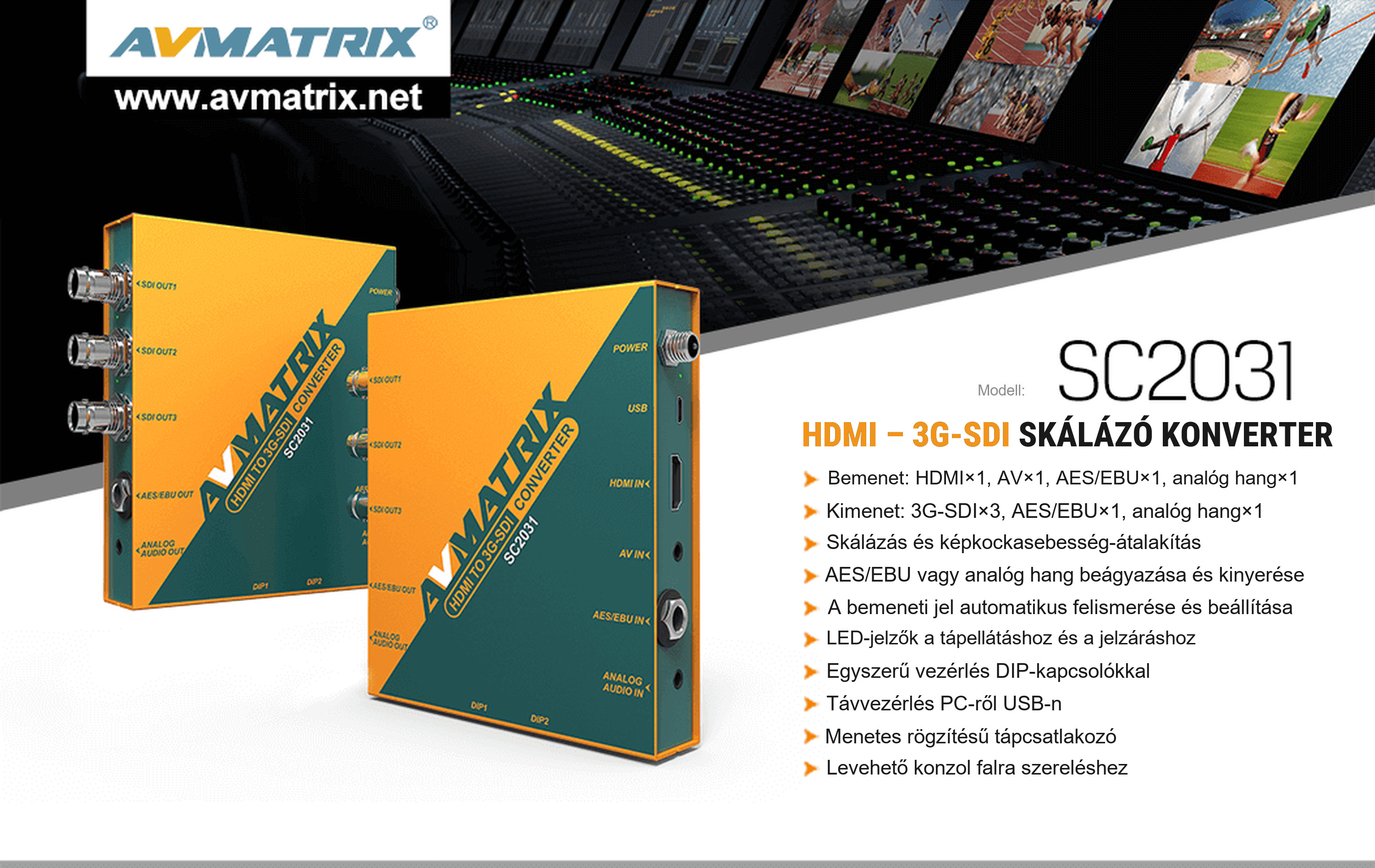AVMATRIX SC2031X – infografika