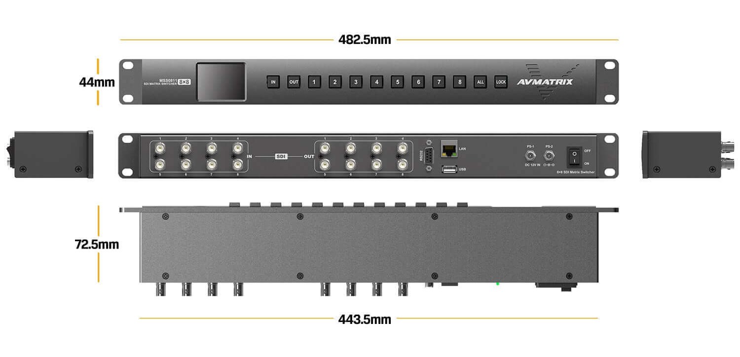 AVMATRIX MSS0811 – Kompakt 1RU kivitel