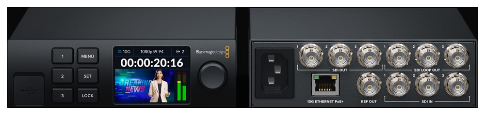 Blackmagic 2110 IP Converter 3x3G – Hat SDI eszköz egyetlen kábelen
