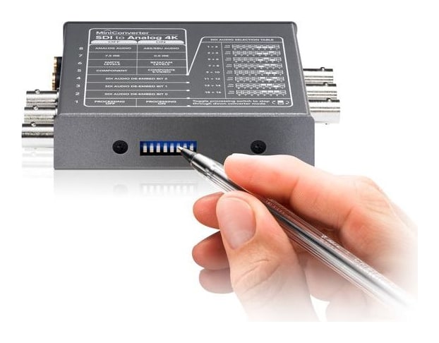 Mini Converter SDI to Analog 4K – Beállítás mini kapcsolókkal vagy USB-n