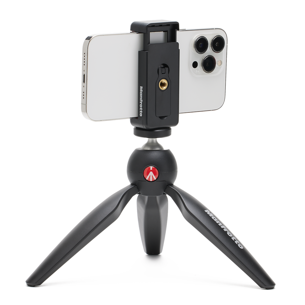 A Manfrotto PIXI telefontartó hátsó menete