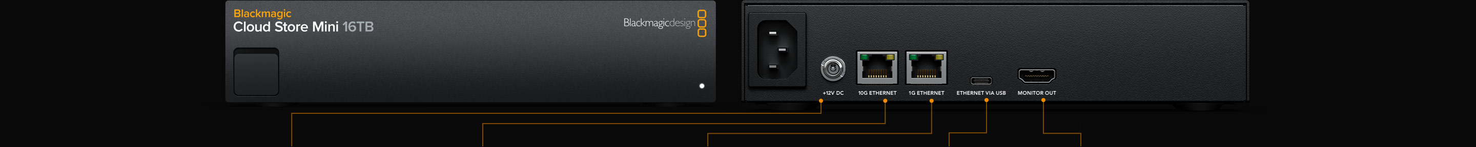 Kompakt rackbe szerelhető Blackmagic Cloud Store Mini 16TB