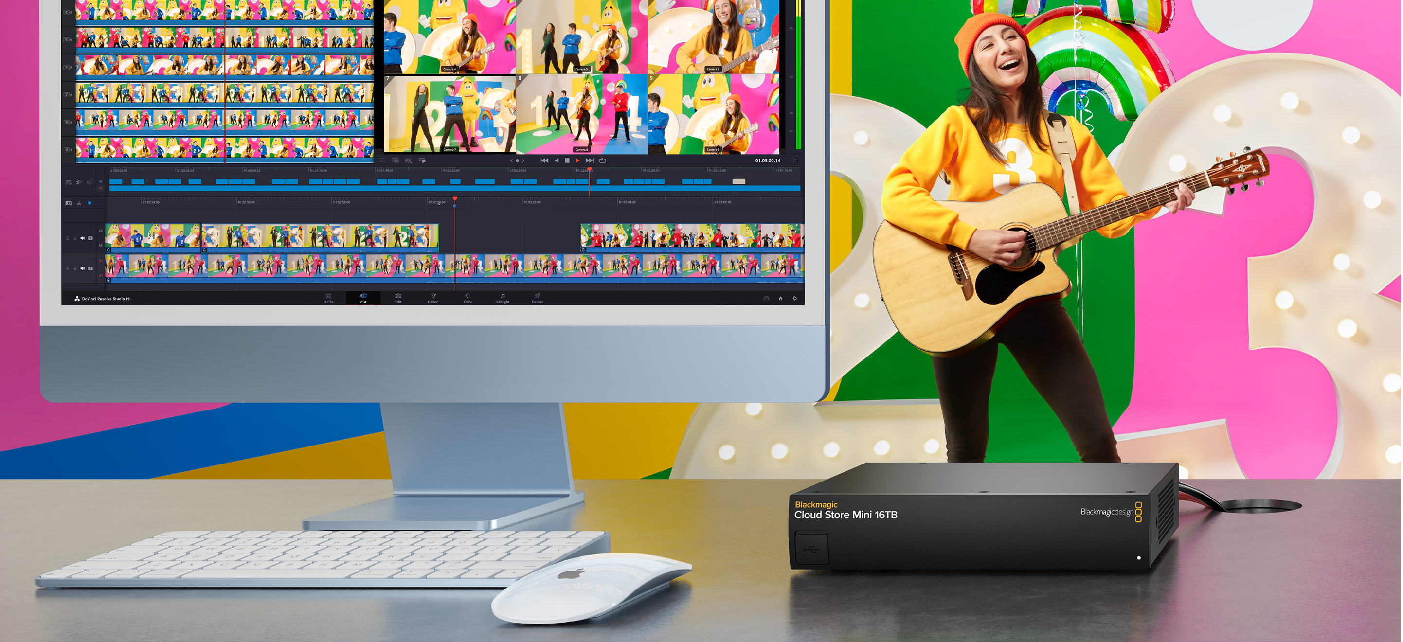 Blackmagic Cloud Store Mini 16TB DaVinci Resolve utómunka-munkafolyamatban