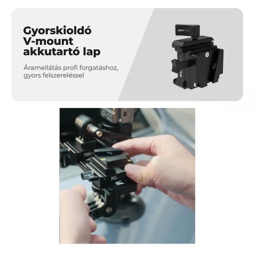 Gyorskioldós V-mount akkutartó lap