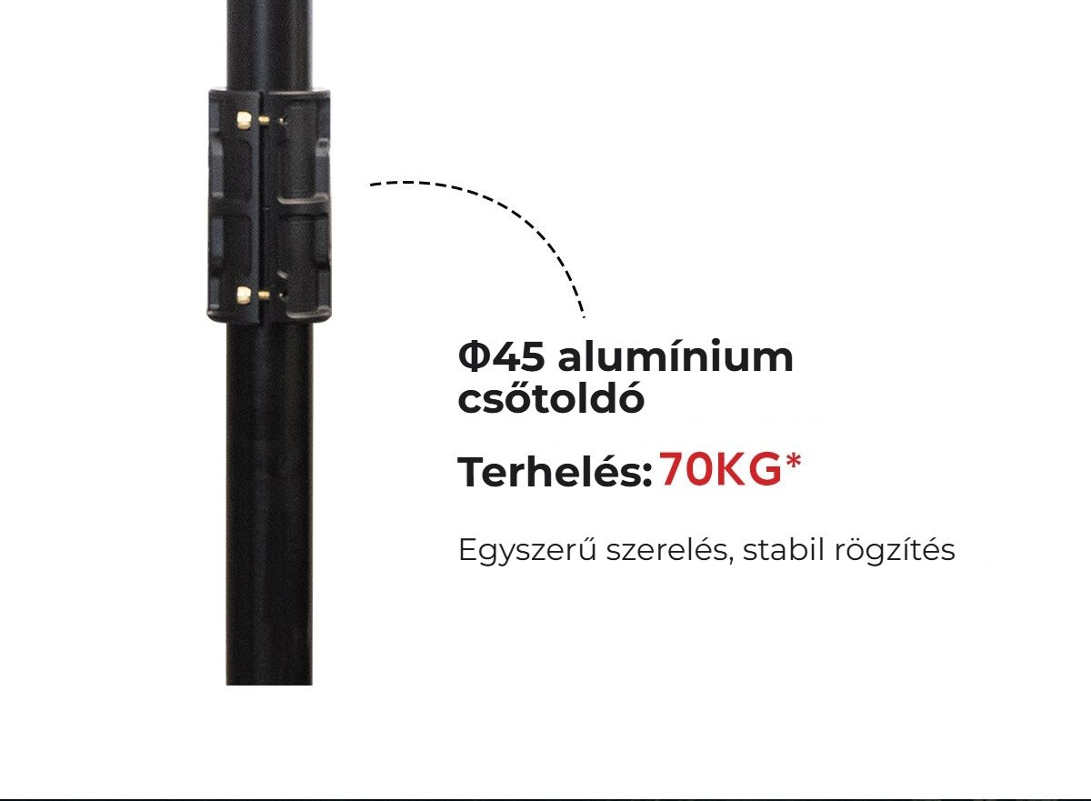 Φ45-ös alumínium csőtoldó