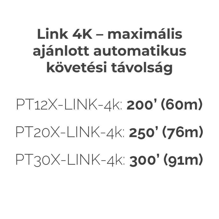 Az automatikus követés hatótávolsága