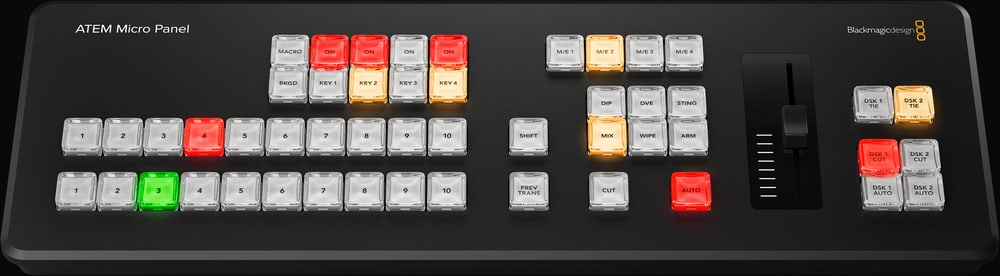 ATEM Micro Panel – Keyerek, makrók és M/E választás