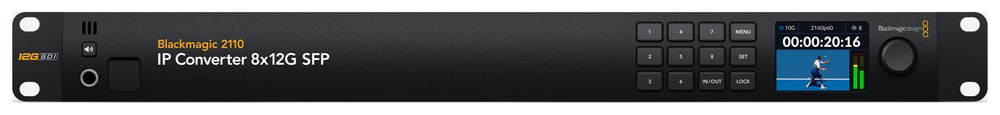 Blackmagic 2110 IP Converter 8x12G SFP – Jelellenőrzés közvetlenül a racknél