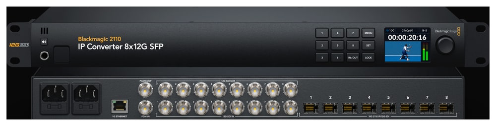 Blackmagic 2110 IP Converter 8x12G SFP – Nyolc csatorna két irányban