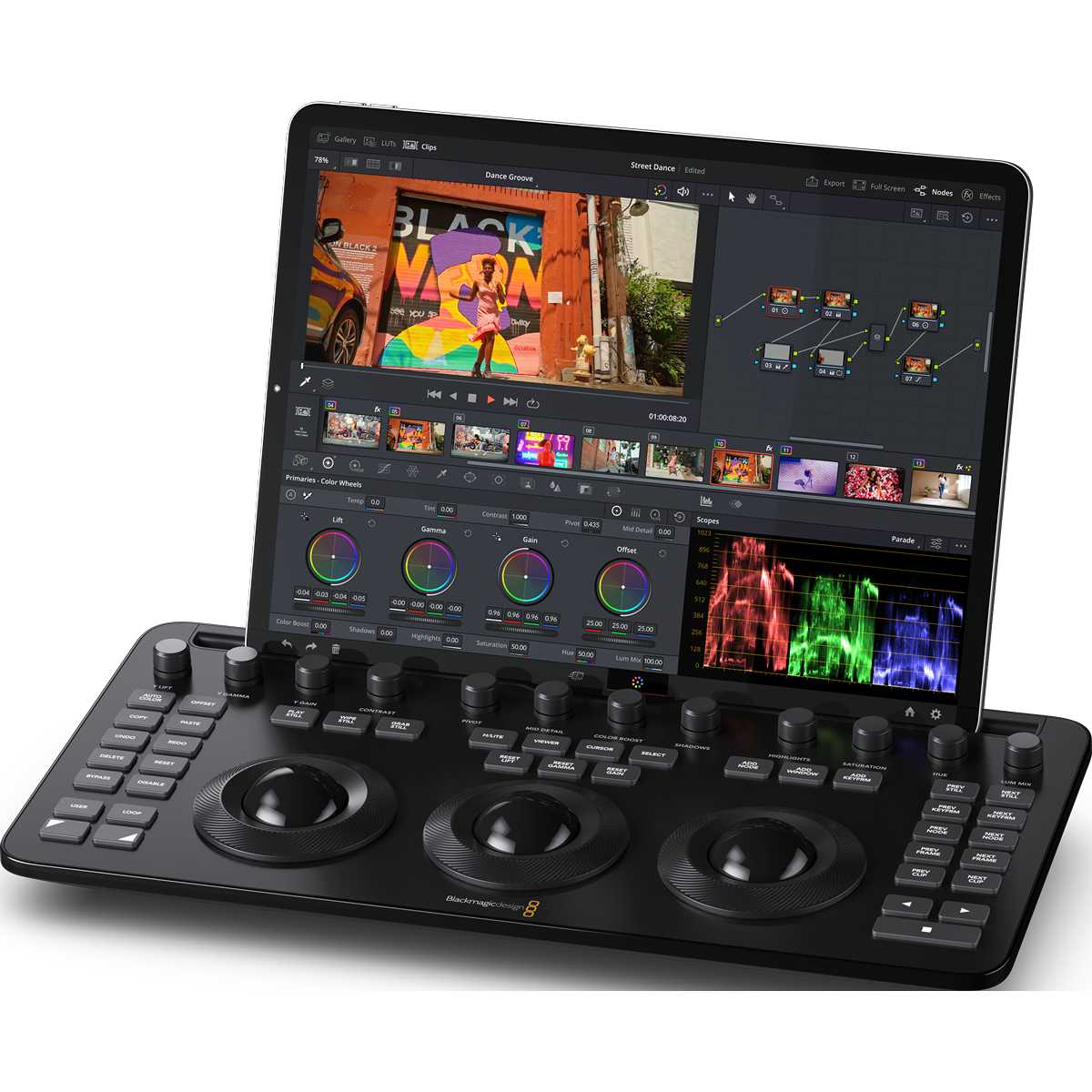 Blackmagic DaVinci Resolve Micro Color Panel iPad Próval