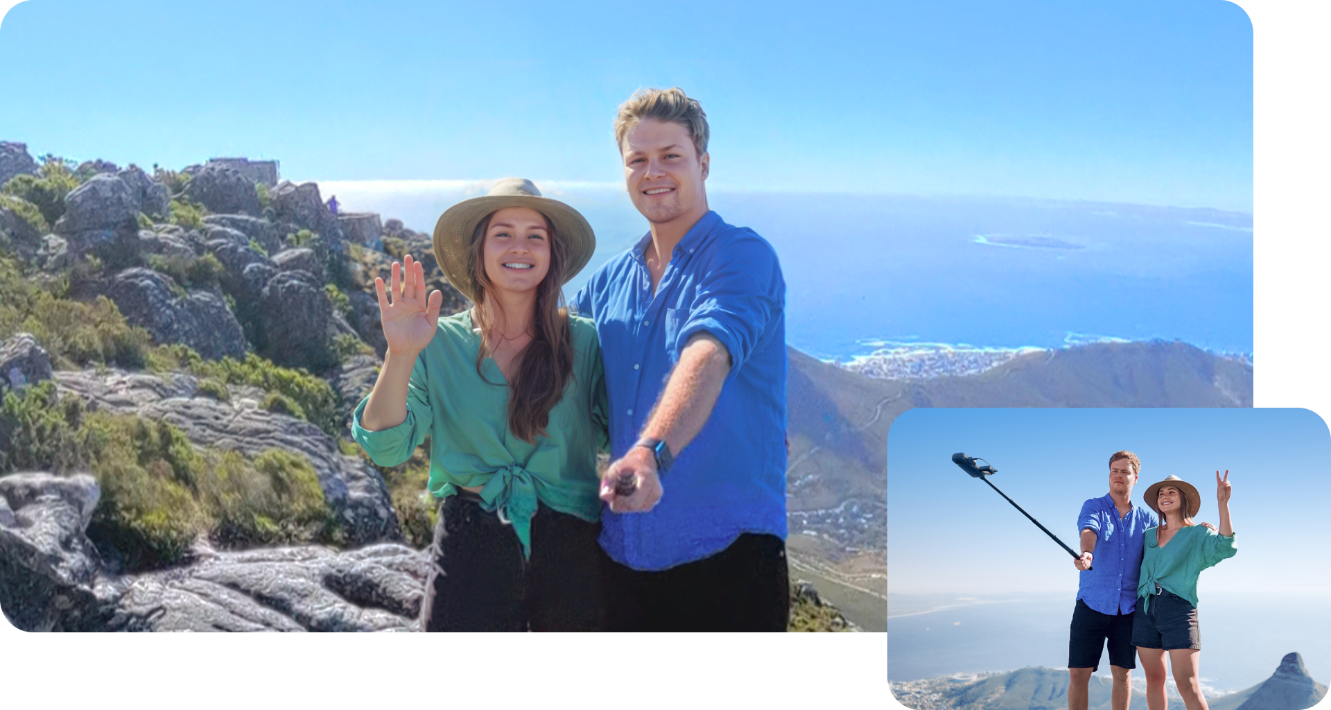 Insta360 X4 mikrofonadapter used while filming a 360-degree scene