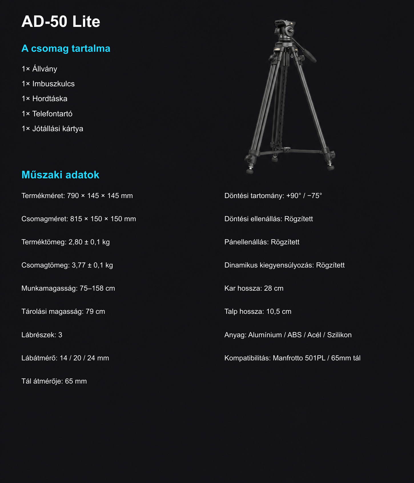 SmallRig AD-50 Lite 4684 – magyar infografika – 10/12