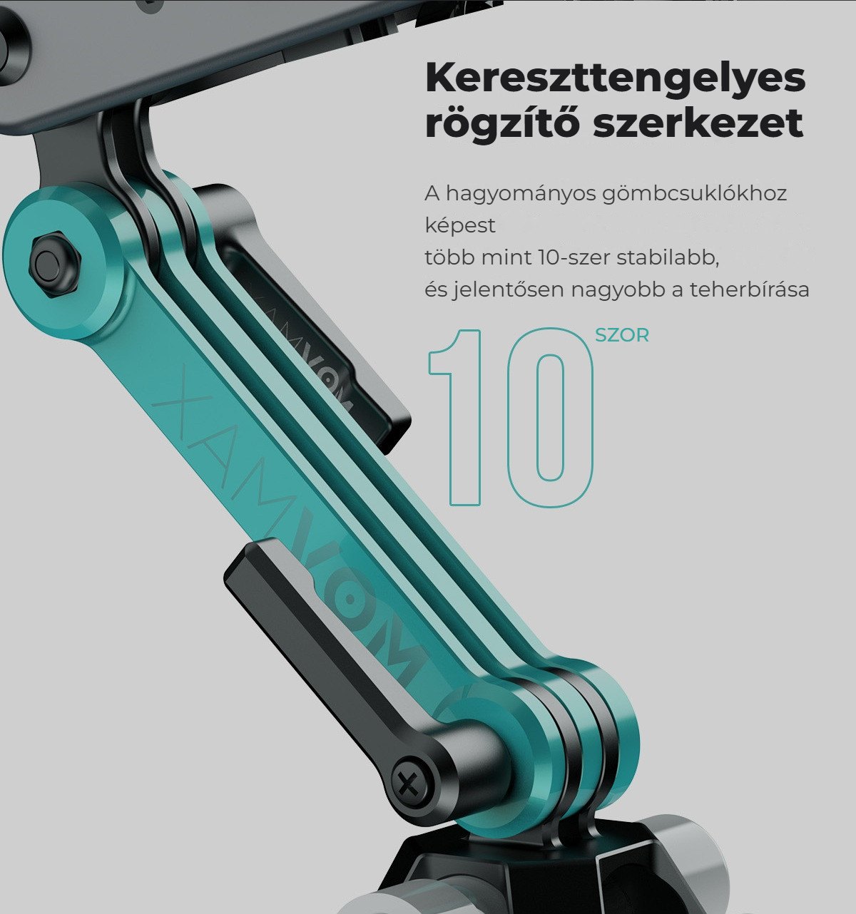 Kereszttengelyes rögzítő szerkezet