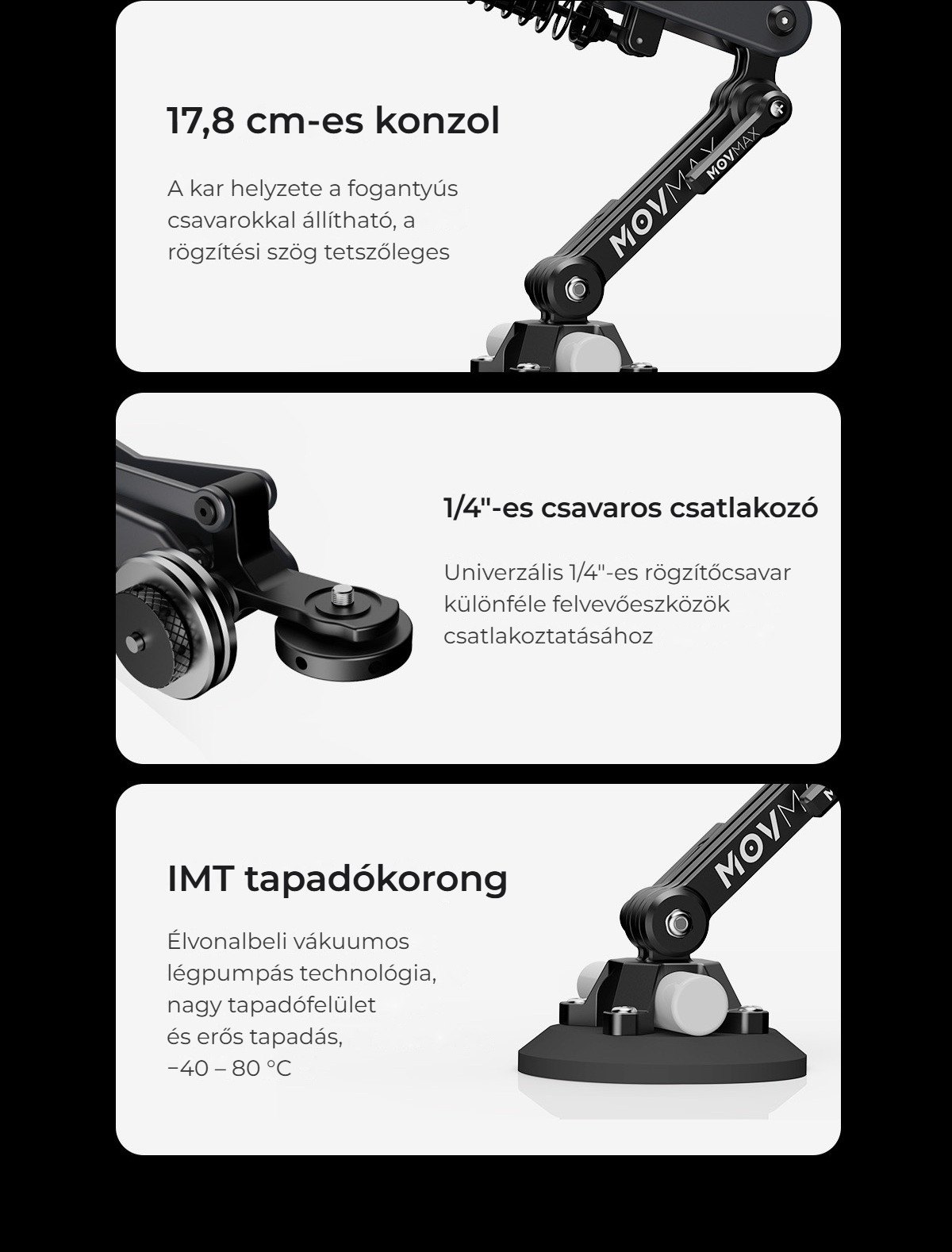 Konzol, csatlakozó és tapadókorong
