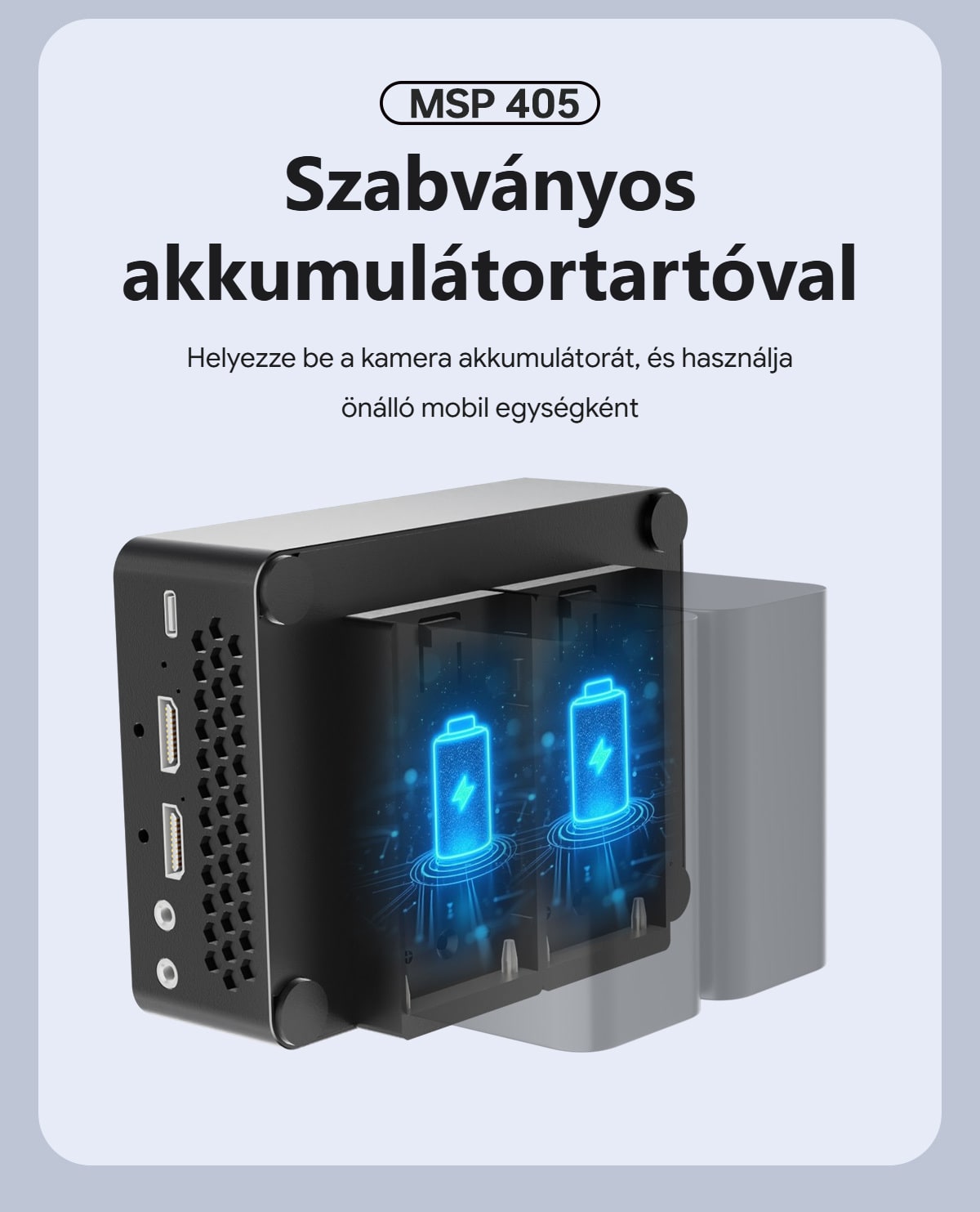 Akkumulátortartó két akkumulátorhoz