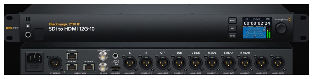 Blackmagic 2110 IP SDI to HDMI 12G-10 – Tíz kimenet a térhatású hanghoz
