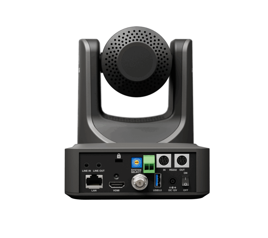 Az Atomos A-Eye HD-20X hátlapja HDMI-, 3G-SDI-, USB-, Ethernet- és vezérlőportokkal