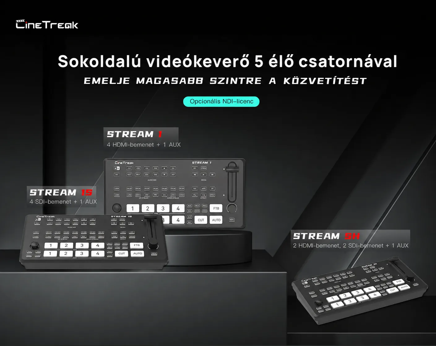 Lokalizované srovnání řady CineTreak Stream