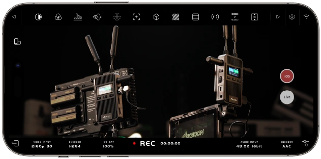 Előnézet a kamera oldalán · Accsoon CineView 2 SDI