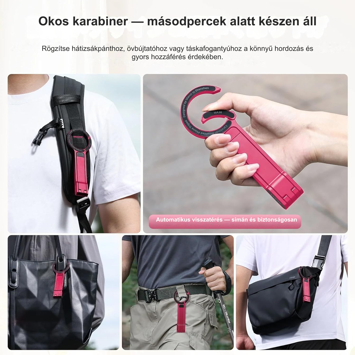 Okos karabiner — másodpercek alatt készen áll