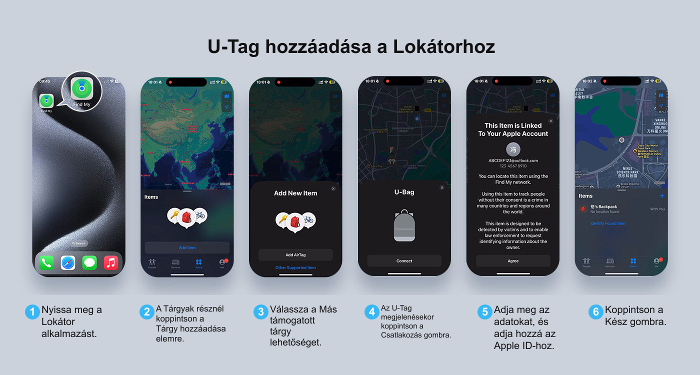 U-Tag hozzáadása a Lokátorhoz