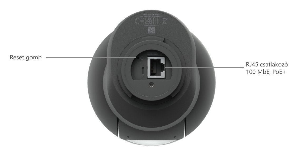 Ubiquiti UniFi Protect G6 PTZ, fekete – a kamera alsó oldala