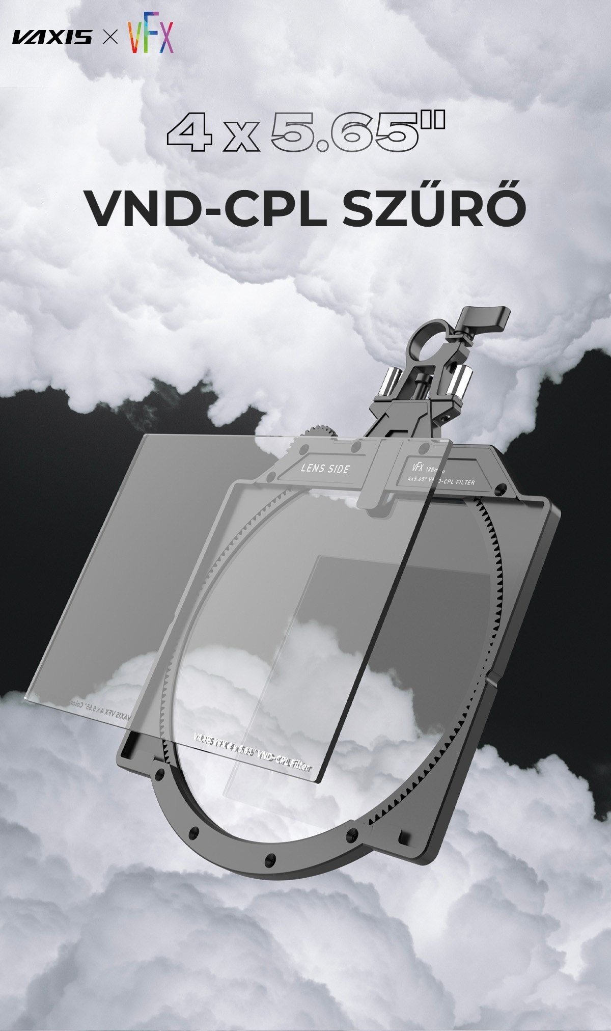 4 × 5,65″-es VND-CPL szűrő