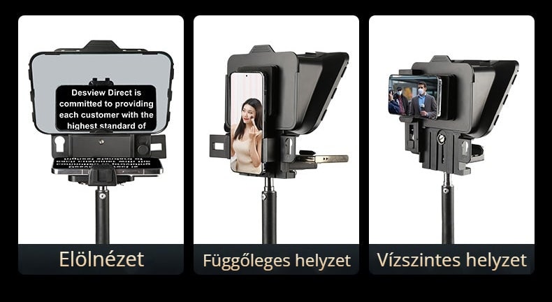 Egy teleprompter telefonhoz és fényképezőgéphez