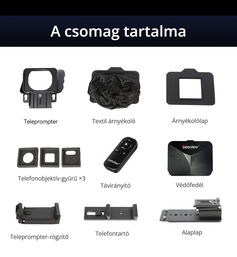 Tartozékok a csomagban