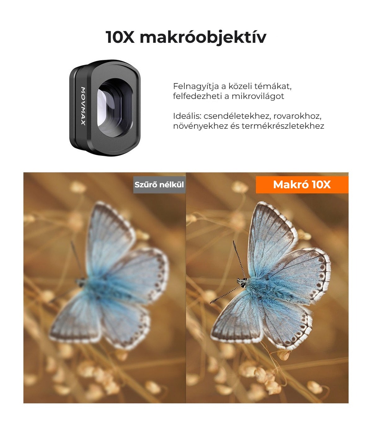 10X makróobjektív