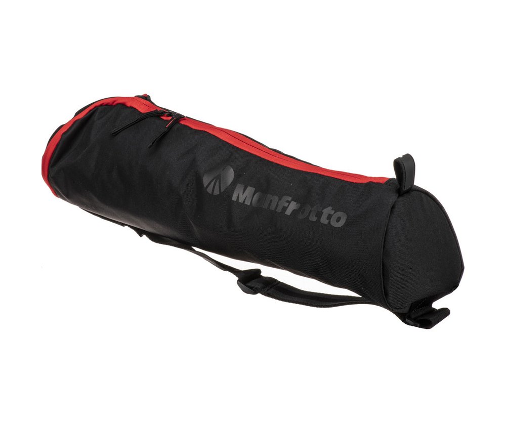 A vízlepergető szintetikus szövet és a Manfrotto logó részlete