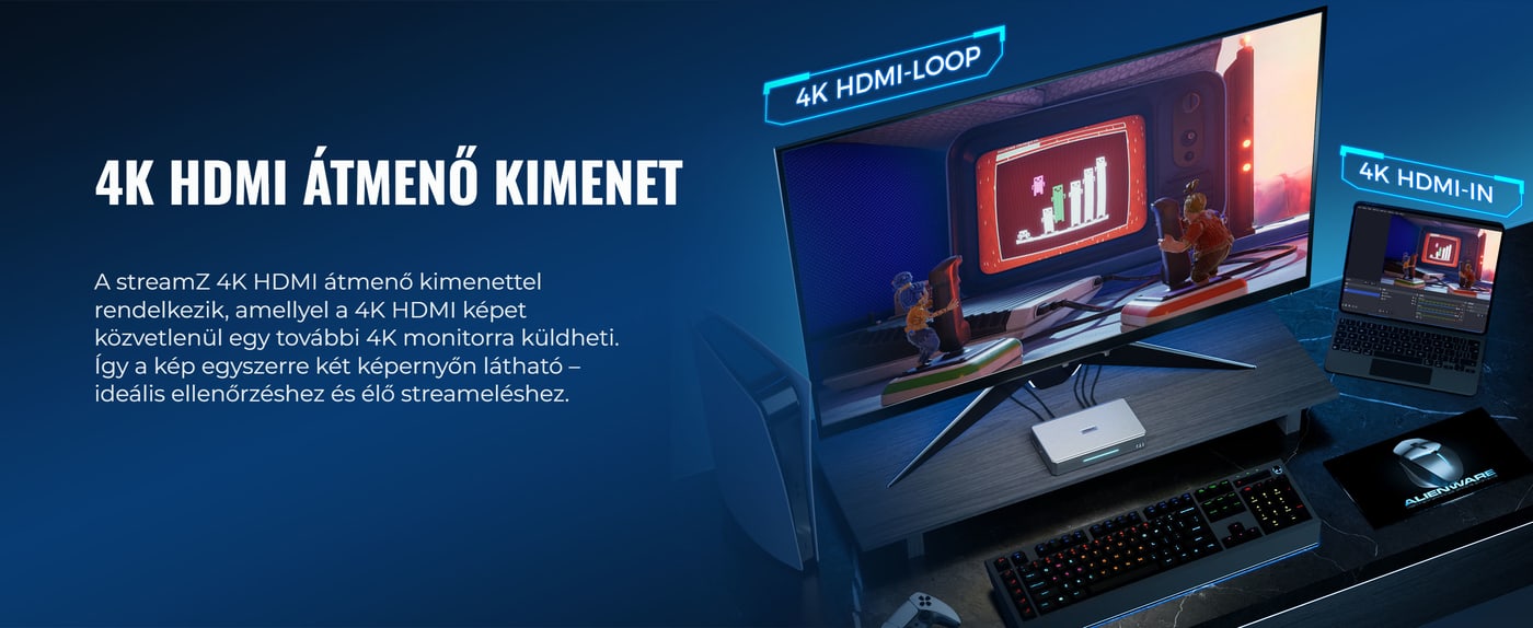 4K HDMI átmenő kimenet