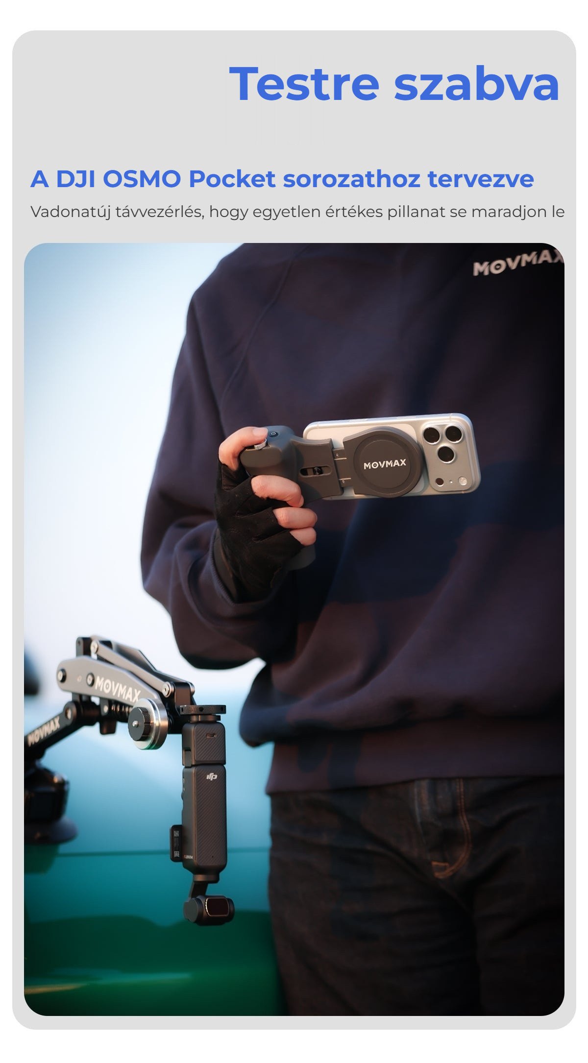 A DJI Osmo Pocket sorozathoz tervezve