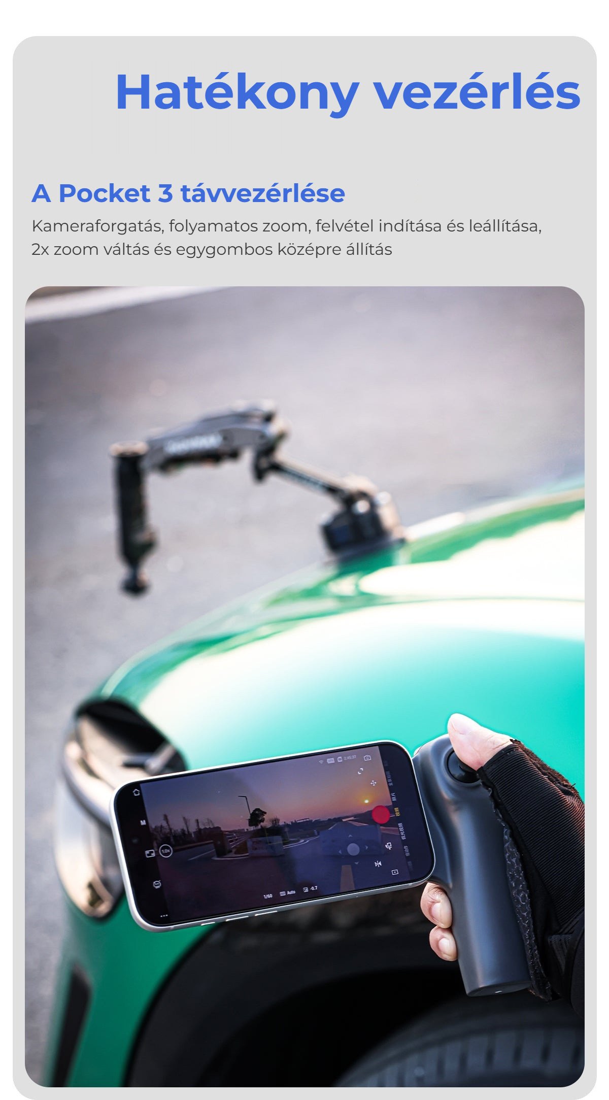 A Pocket 3 távvezérlése