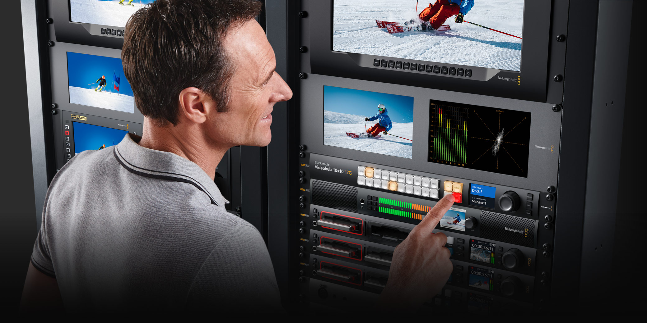 Blackmagic Videohub 40x40 12G v provozu