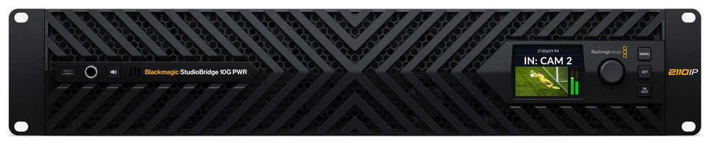 Blackmagic StudioBridge 10G PWR – Tápellátás és felügyelet az előlapról